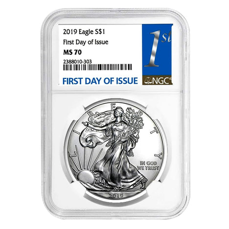 2019 $1 American Silver Eagle MS70 NGC - First Day of Issue