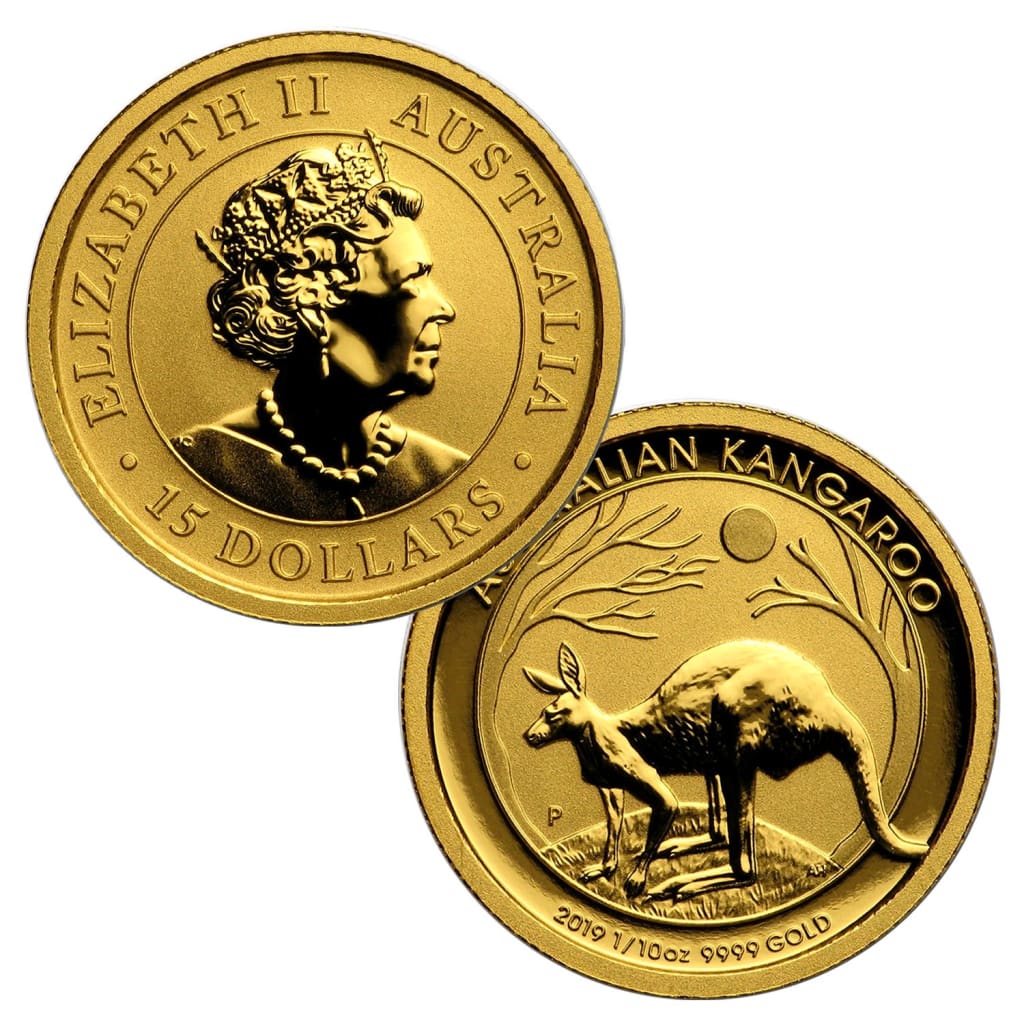2019 Australia 1/10 oz $15 .9999 Gold Kangaroo BU