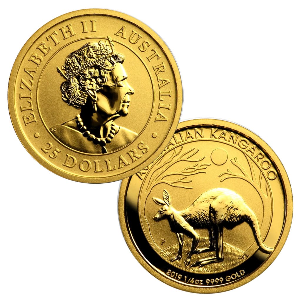 2019 Australia 1/4 oz $25 .9999 Gold Kangaroo BU
