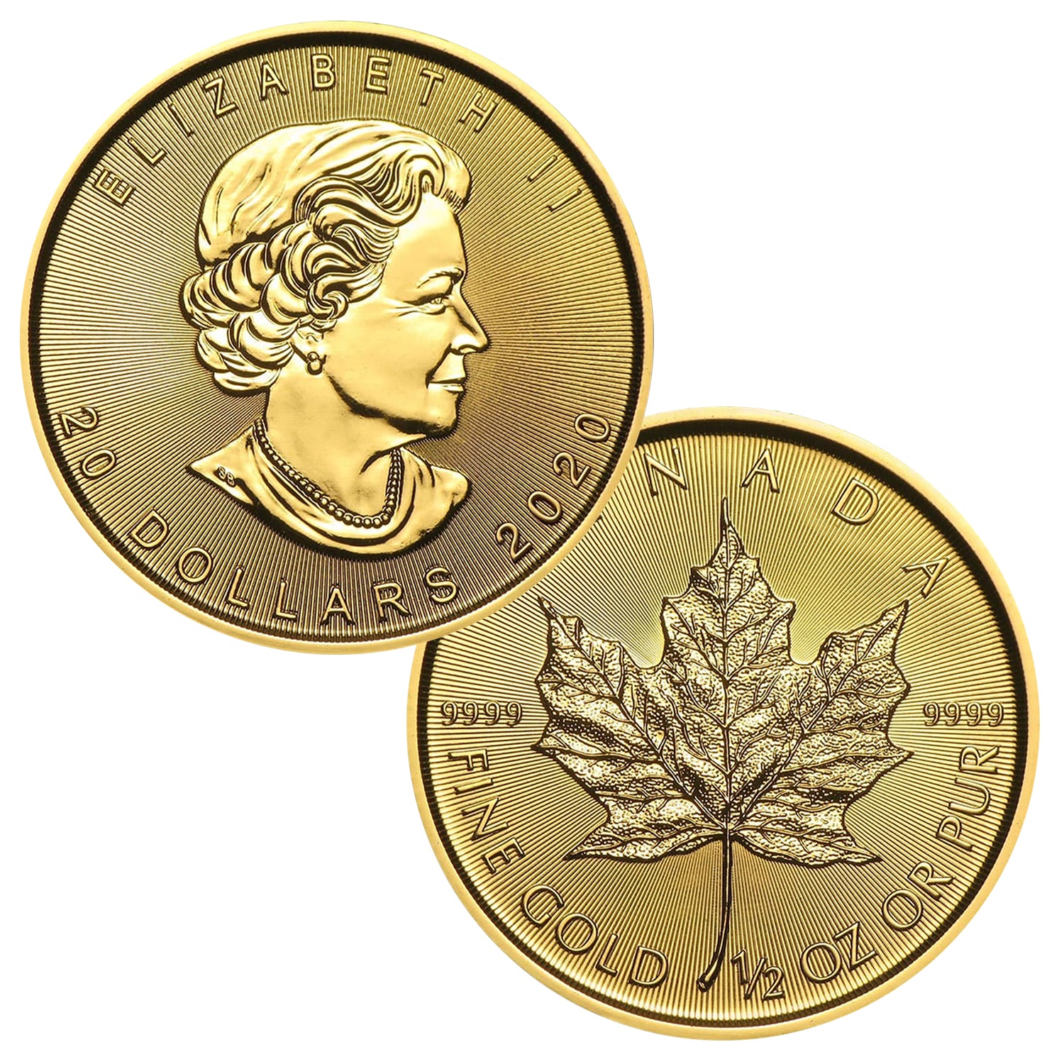 2020 - 1/2 Oz .9999 Gold $20 Canadian Maple Leaf BU