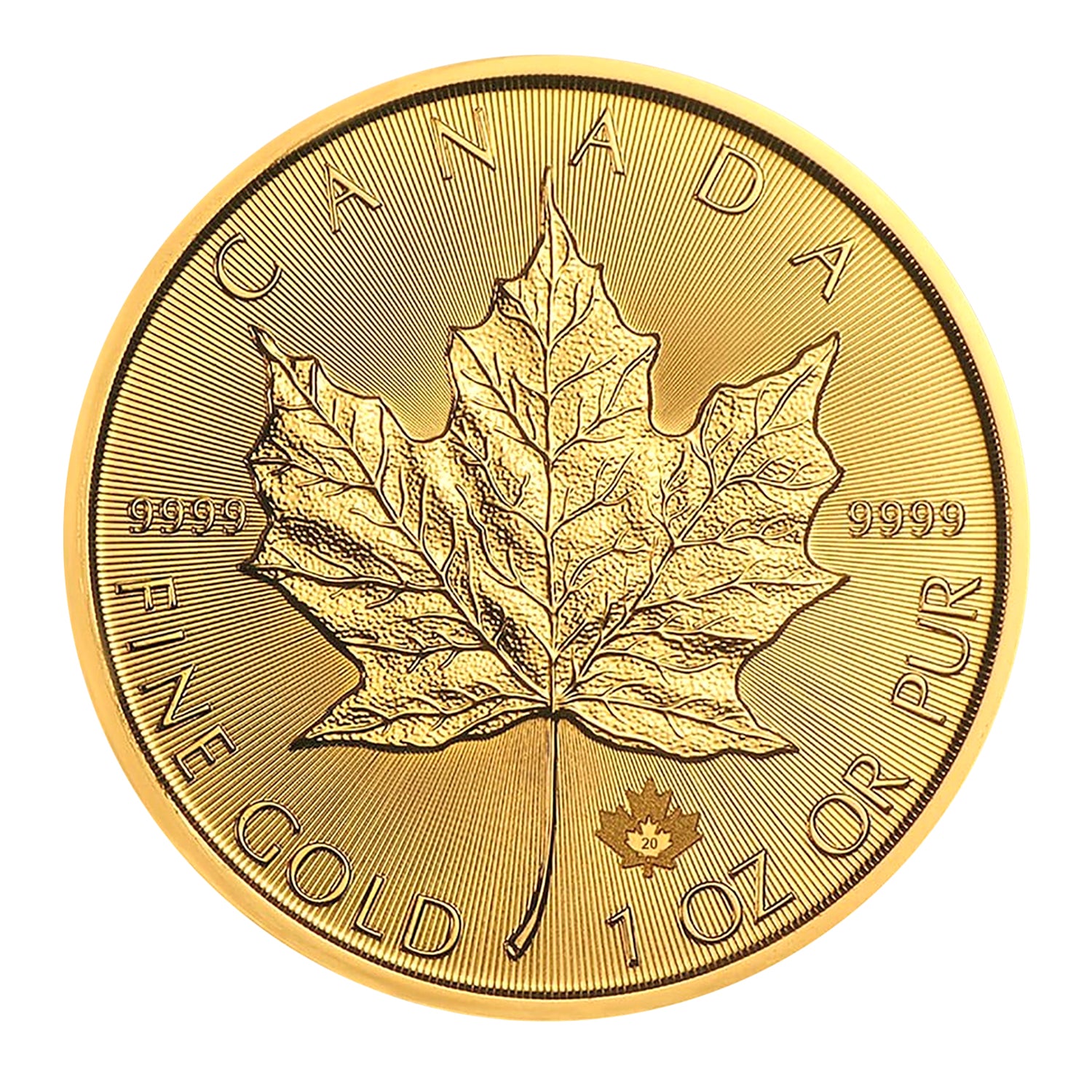 2020 $50 Canada 1oz Gold Maple Leaf Brilliant Uncirculated BU