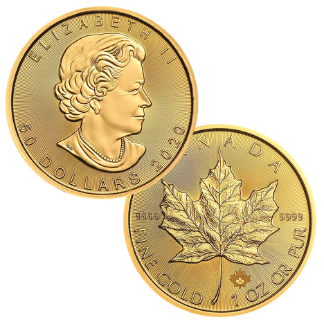 2020 $50 Canada 1oz Gold Maple Leaf Brilliant Uncirculated BU