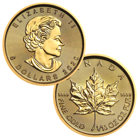 2020 $5 Canada 1/10 oz Gold Maple Leaf Brilliant Uncirculated BU