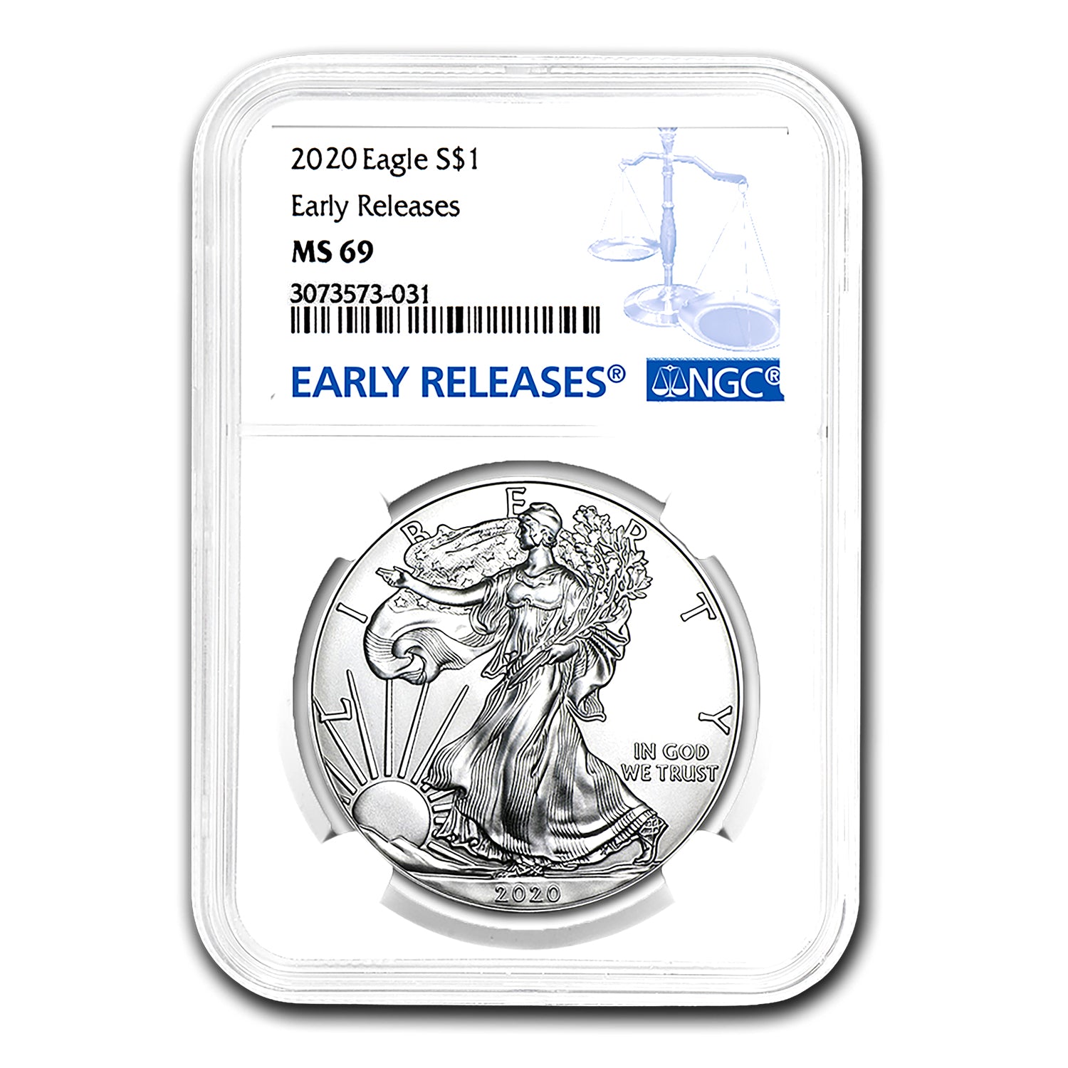 2020 $1 American Silver Eagle MS69 NGC - Early Releases