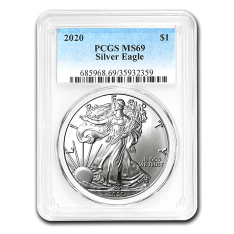 2020 $1 American Silver Eagle MS69 PCGS