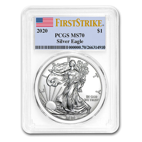 2020 $1 American Silver Eagle MS70 PCGS - First Strike