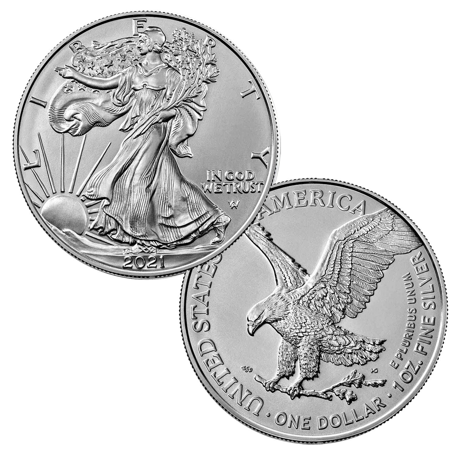 2021 $1 American Silver Eagle Brilliant Uncirculated BU - Type 2