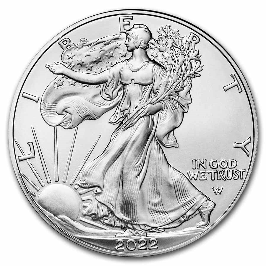 2022 $1 American Silver Eagle Coin TYPE 2 In US Mint Gift Box