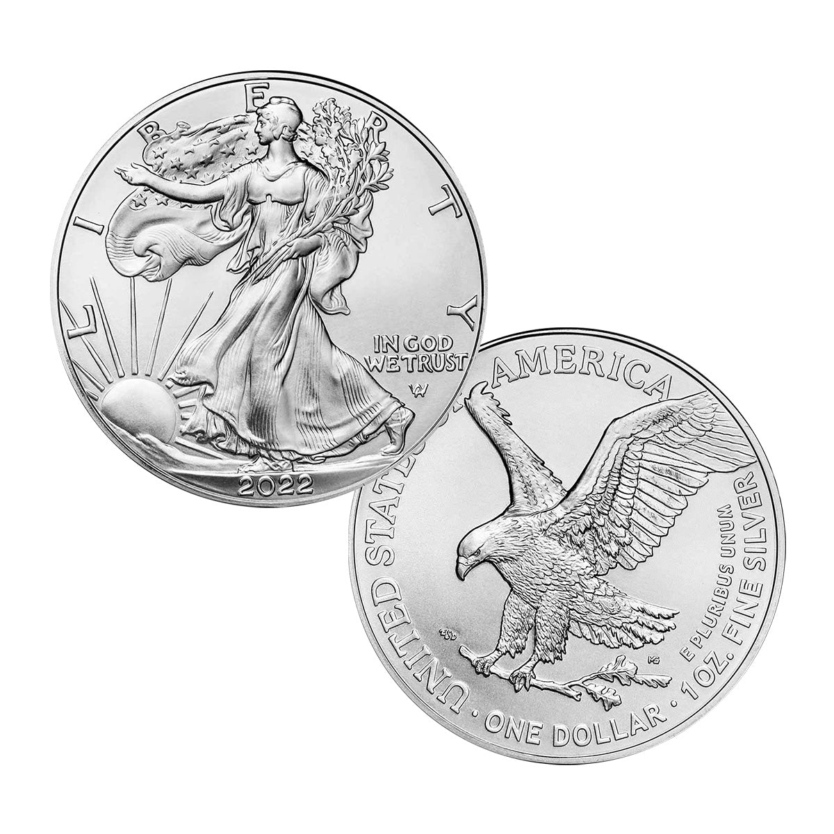 2022 $1 American Silver Eagle Coin TYPE 2 In US Mint Gift Box