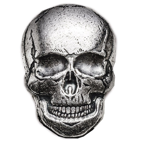 2 oz Hand-Poured Silver - Human Skull