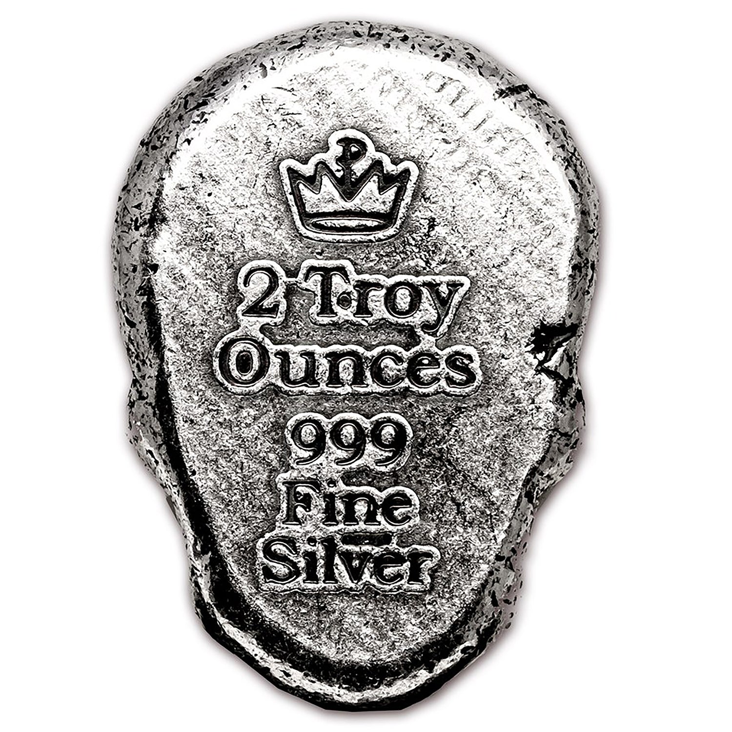 2 oz Hand-Poured Silver - Human Skull