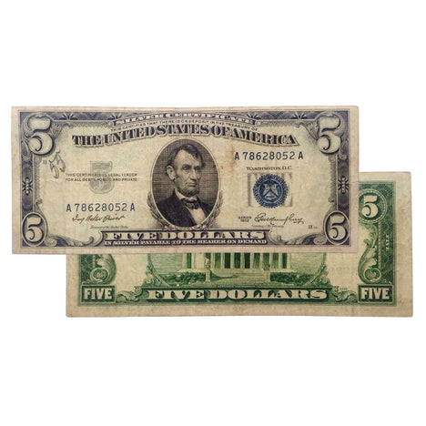$5 - 1953 Blue Seal Silver Certificate - Very Fine