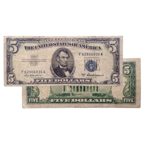 $5 - 1953 Blue Seal Silver Certificate - Very Good