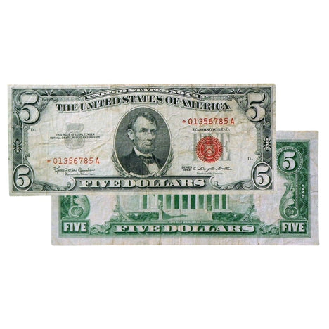 $5 - 1963 Red Seal FRN Star Note - Fine