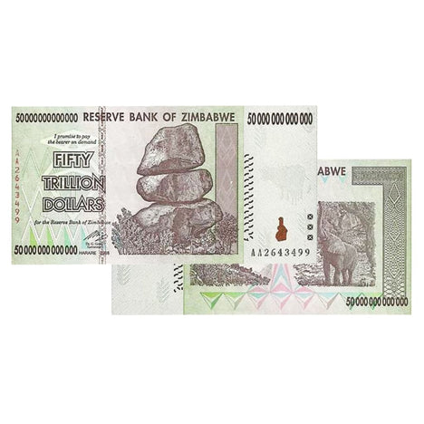50 Trillion Zimbabwe Banknotes 2008 AA Series CULL - DAMAGED