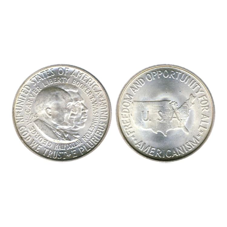 90% Silver George Washington Carver Commemorative Half Dollar - 1951-1954 Circulated