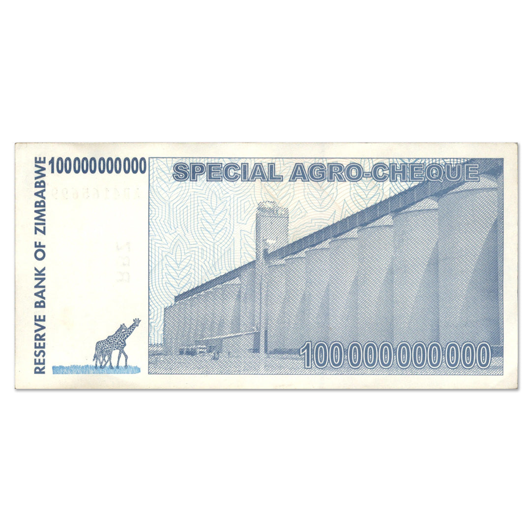 100 Billion Zimbabwe AGRO-CHEQUE CIRCULATED 2008