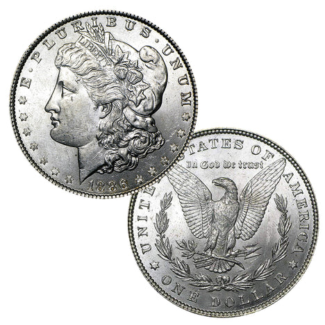 1886 P Morgan Silver Dollar Brilliant Uncirculated