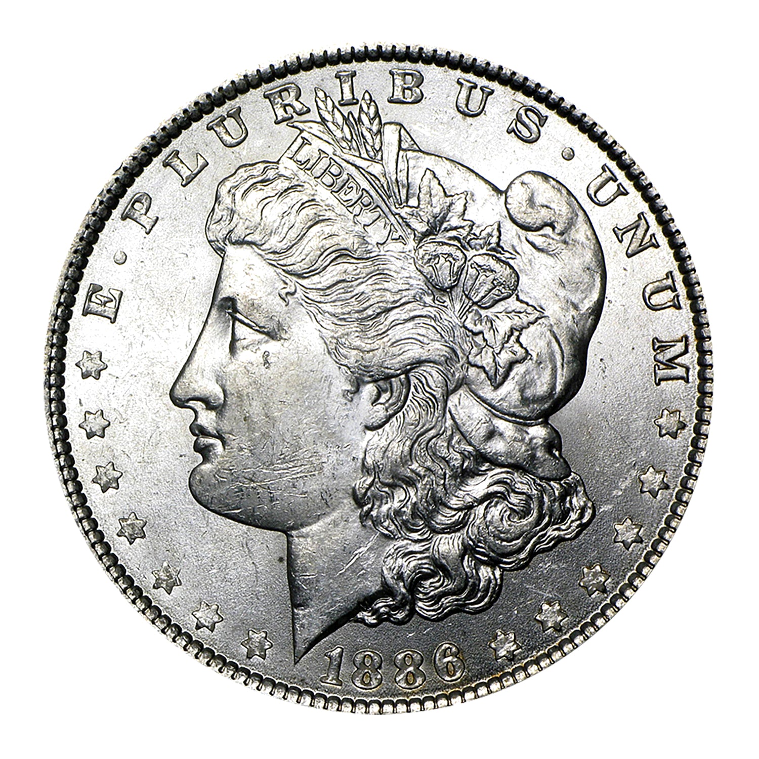 1886 P Morgan Silver Dollar Brilliant Uncirculated