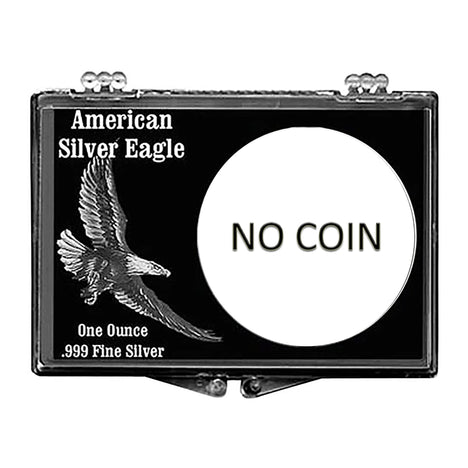 Silver Eagle Snaplock Holder - Black Eagle Design No Coin