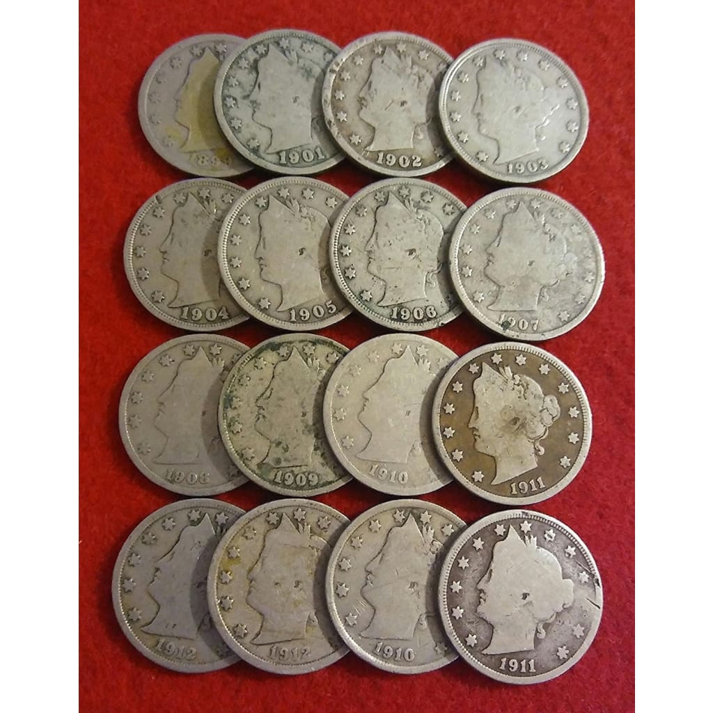 Count of 16 - Liberty Head (Barber) Nickels