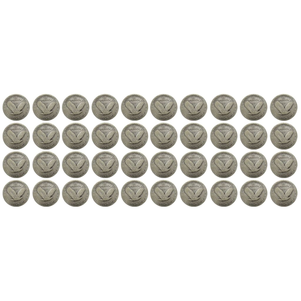 Roll of 40 - 90% Silver Standing Liberty Quarters $10 Face Circulated