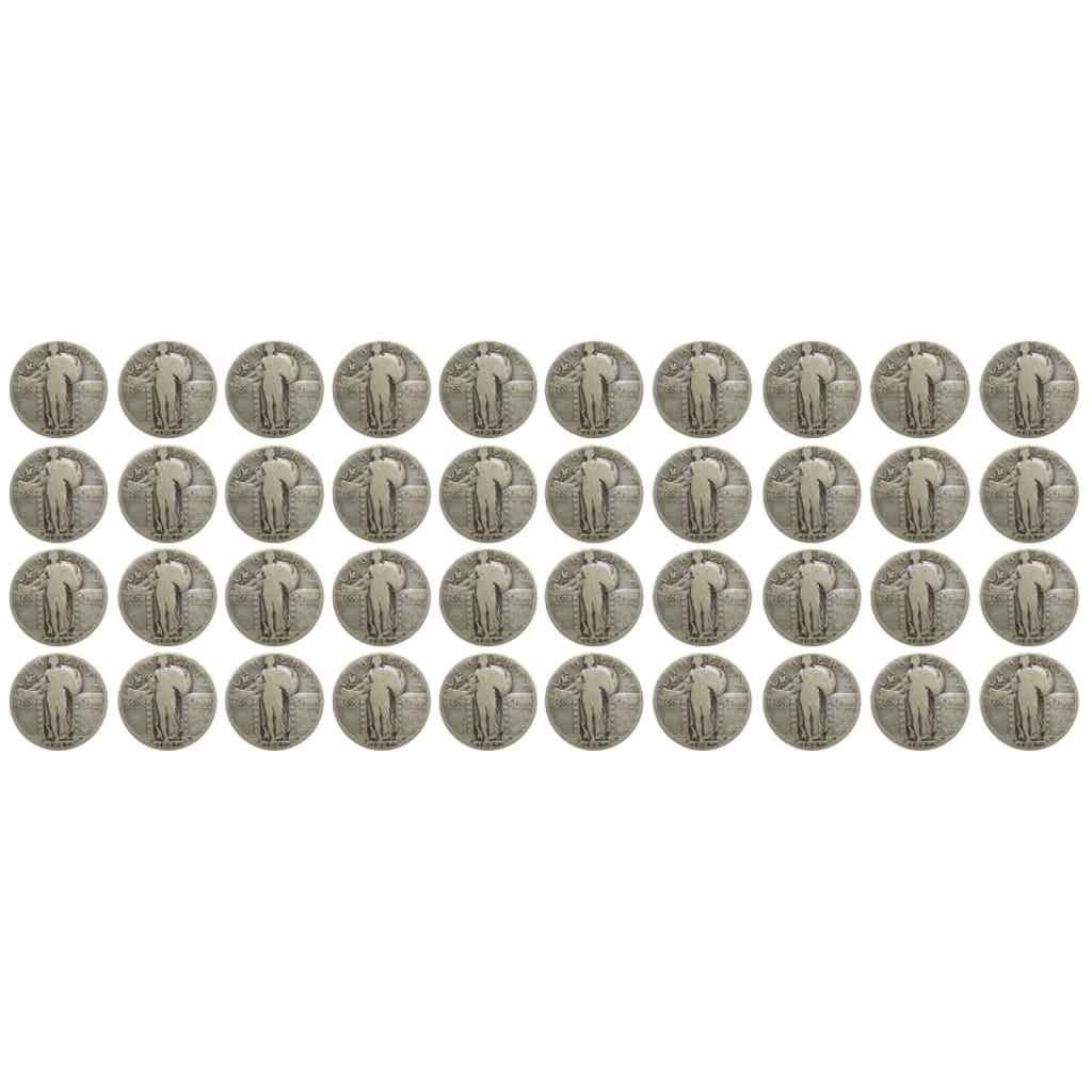 Roll of 40 - 90% Silver Standing Liberty Quarters $10 Face Circulated