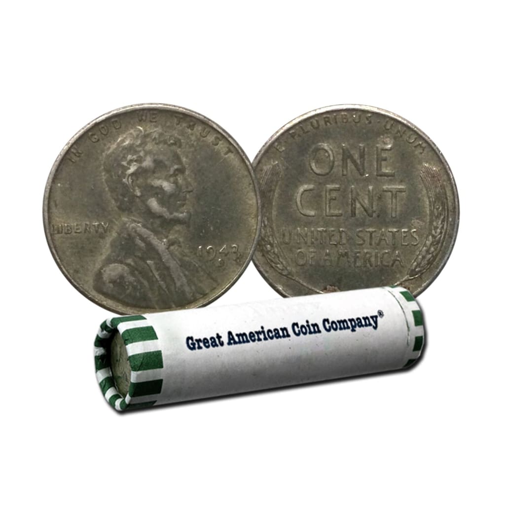 Roll of 50 Circulated 1943 Steel Pennies P D & S Mint Marks