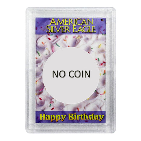 Silver American Eagle HE Harris Holder - NO COIN - Happy Birthday Design