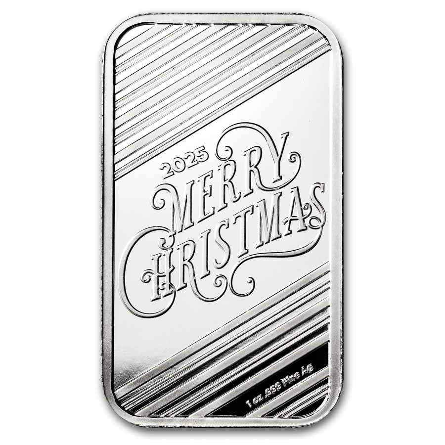 1 oz .999 Silver Santa Bar 