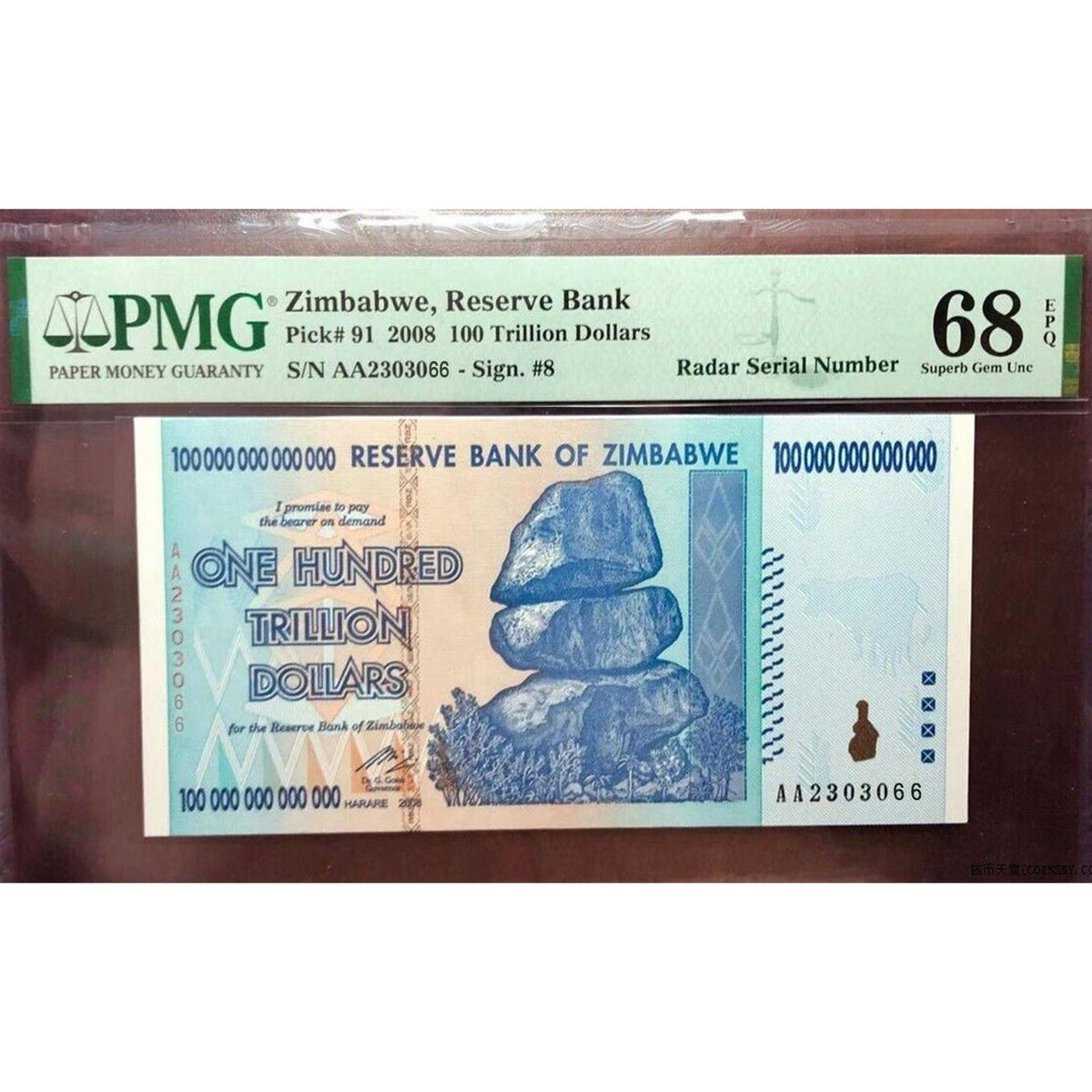 Zimbabwe Trillion Dollar Notes