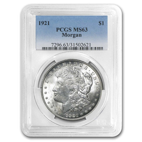 1921 Morgan Silver Dollars MS63 - Professionally Graded PCGS