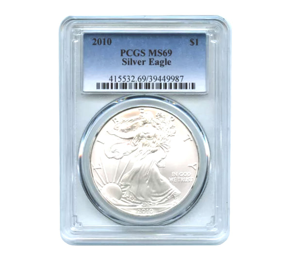 2010 $1 American Silver Eagle MS69 PCGS
