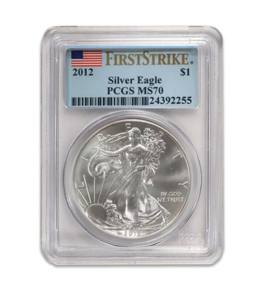 2012 イーグル銀貨　PCGS MS70 first strike 2012 $1 American Silver Eagle MS70 PCGS - First Strike