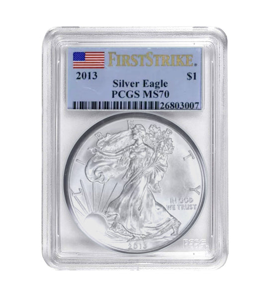 2013 $1 American Silver Eagle MS70 PCGS - First Strike