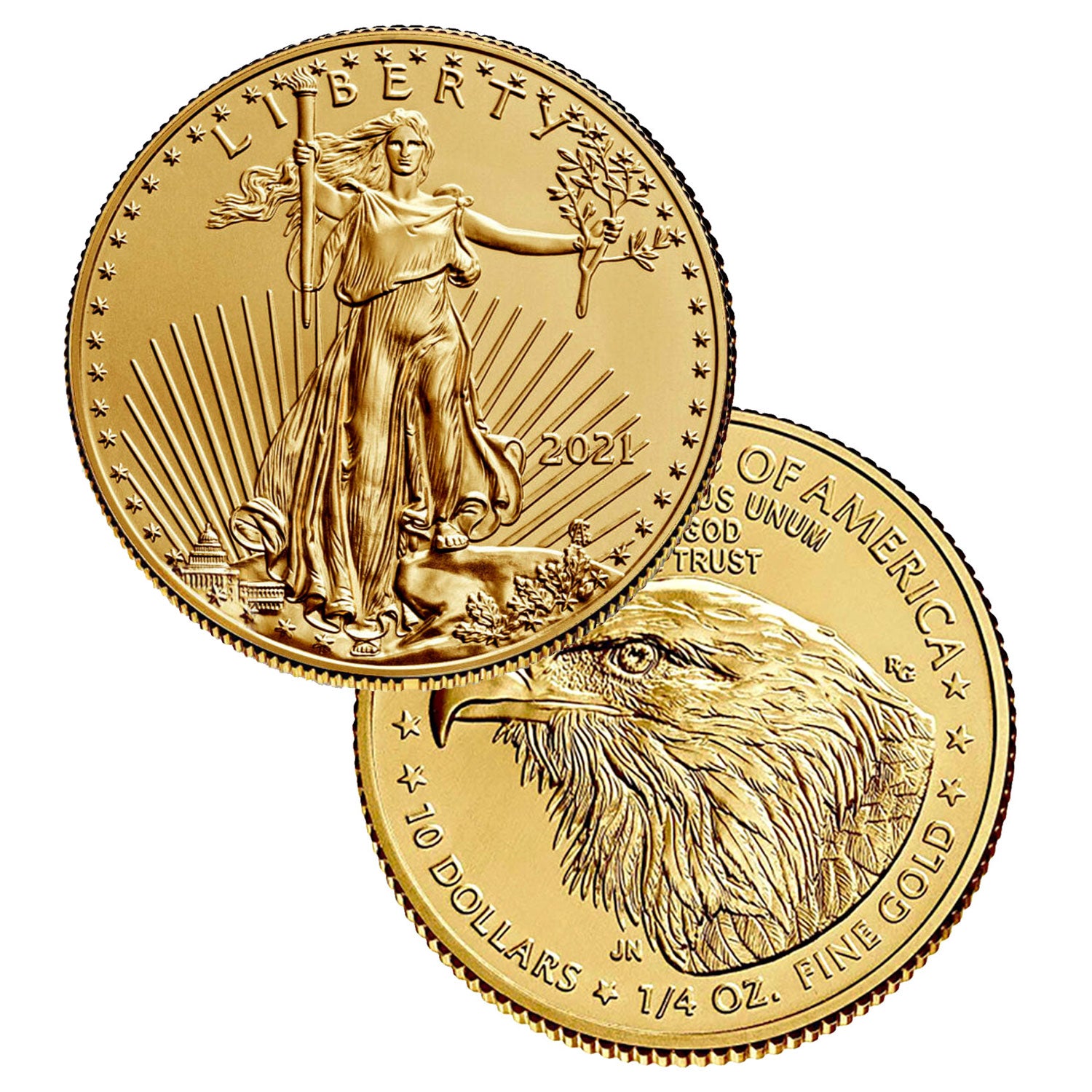 2021 $10 1/4 oz Gold American Eagle BU Brilliant Uncirculated - Type 2