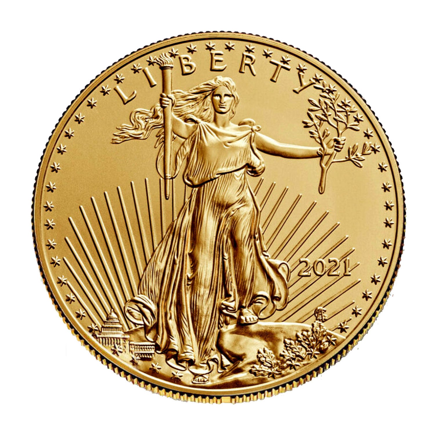 2021 $10 1/4 oz Gold American Eagle BU Brilliant Uncirculated - Type 2