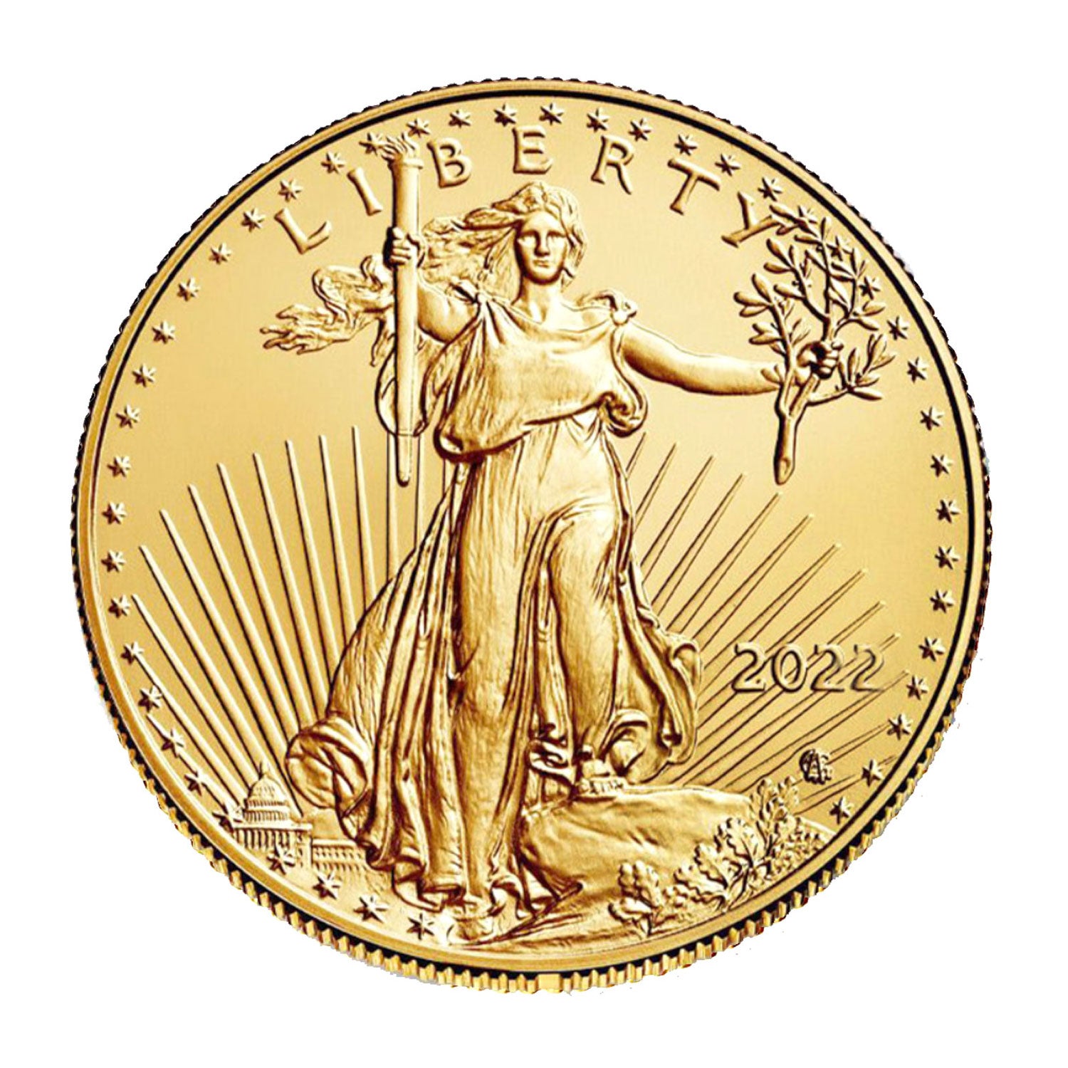 2022 $5 1/10 oz Gold American Eagle BU Brilliant Uncirculated