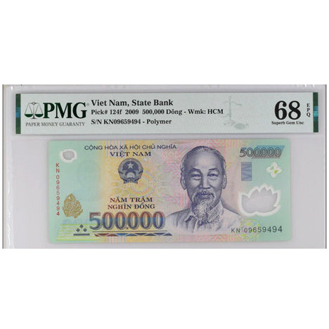 Vietnamese 500,000 Dong Banknote VND PMG Graded 68 EPQ