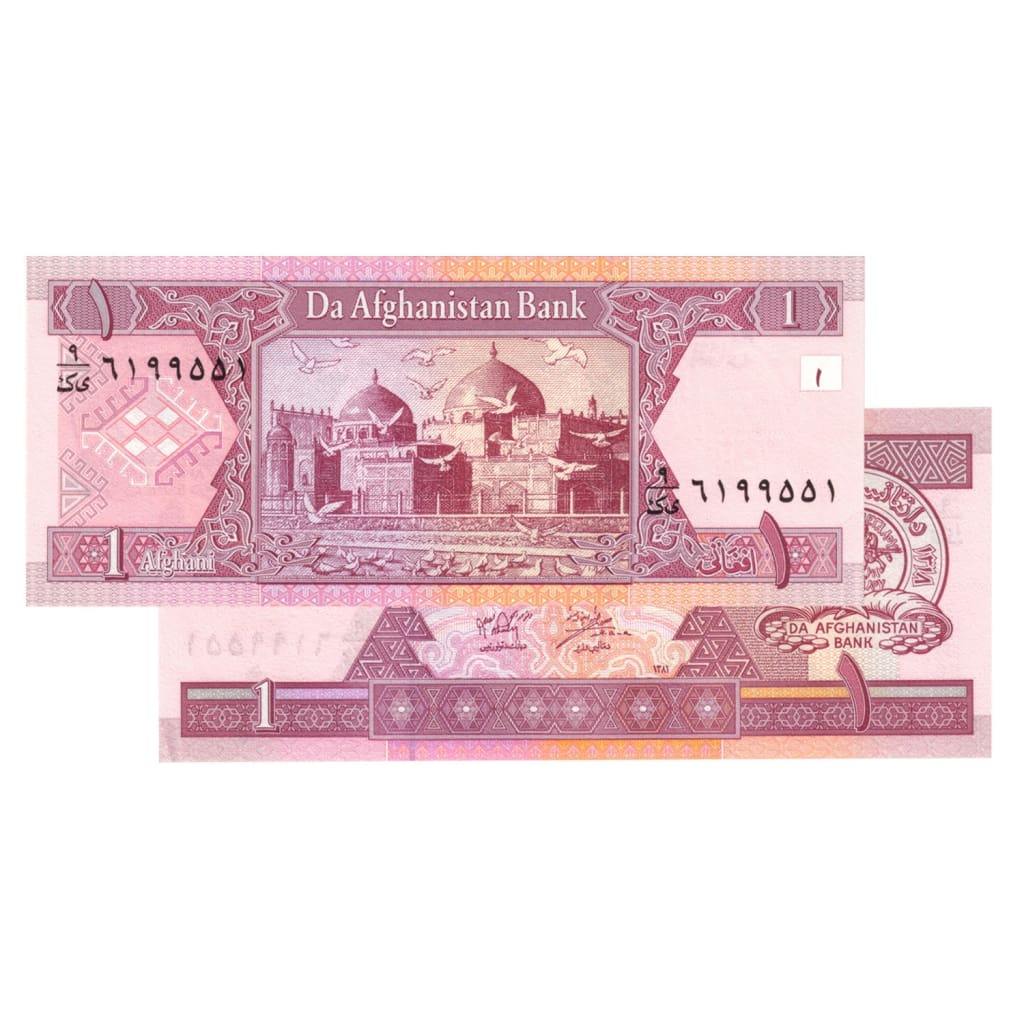 1 Afghani Banknote (AFN) Uncirculated Printed 2002 UNC