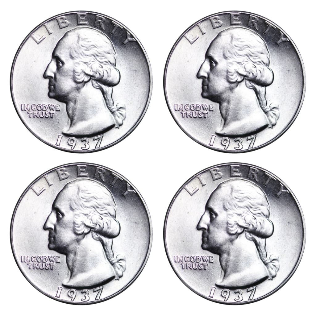 $1 Face - 90% Silver Washington Quarters BU