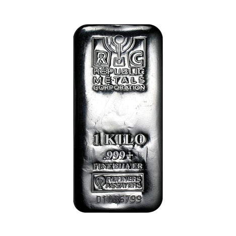 1 Kilo Republic Metals .999 Silver Cast Bar