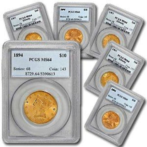 $10.00 Liberties (MS-64) - (PCGS ONLY!)