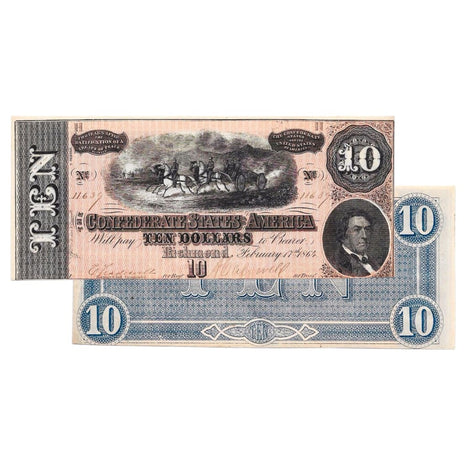 $10 - 1864 Confederate States of America (CSA) Note - Uncirculated