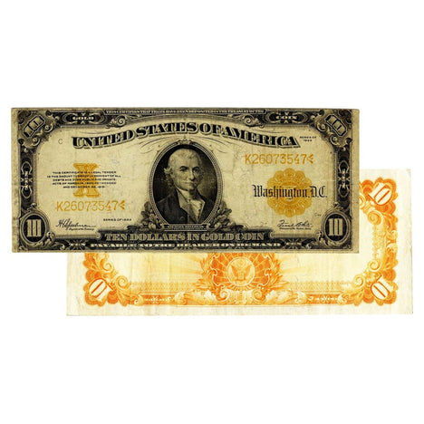 $10 - 1922 Gold Certificate Large Size Note - Extra Fine