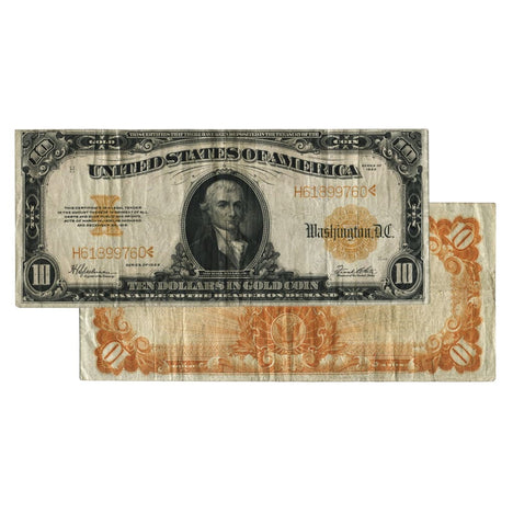 $10 - 1922 Gold Certificate Large Size Note - Fine
