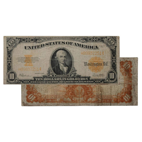 $10 - 1922 Gold Certificate Large Size Note - Very Good