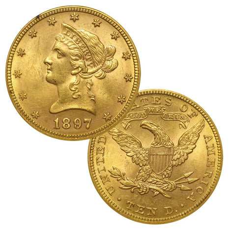 $10 Liberty Head Eagle (1866-1907) Motto Above Eagle