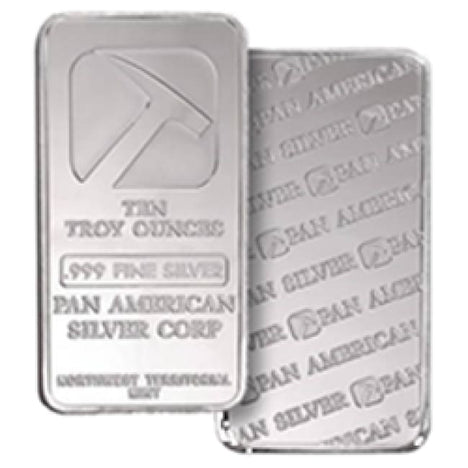 10 Ounce oz .999 Silver Bar - Pan American Silver