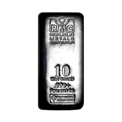 10 Ounce Republic Metals .999 Silver Cast Bar